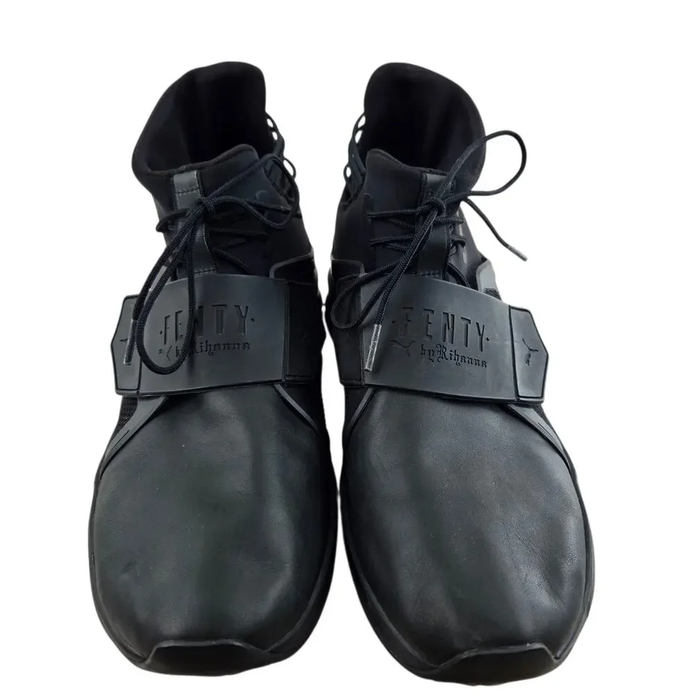 Puma x Fenty by Rihanna Hi Top Sneakers Black Womens 10 Athletic Athleisure Logo